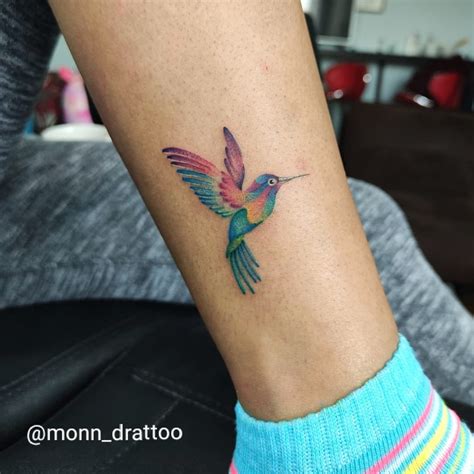 Minimalist Hummingbird Tattoo