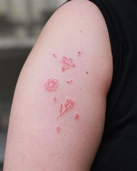 Simplicity Meets Boldness: Discover the Allure of Minimalist Red Ink Tattoos