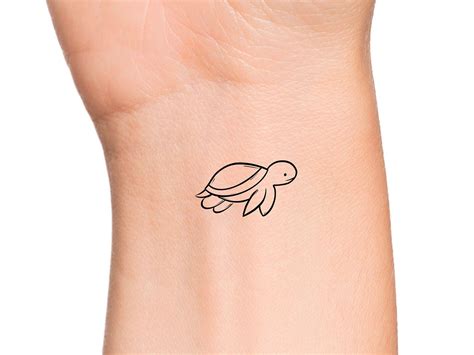 Minimalist Tiny Turtle Tattoo