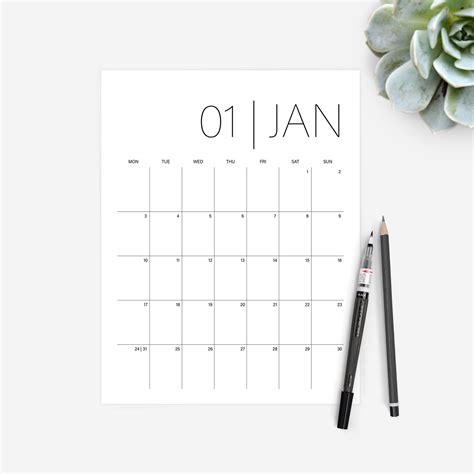 Free Printable 2018 Minimalistic Design Calendar Календарь, Бесплатные распечатки и Планировщики