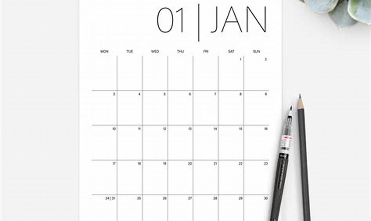 Unleash the Power of Minimalistic Elegance: Discover the Secrets of Effective Calendar Templates