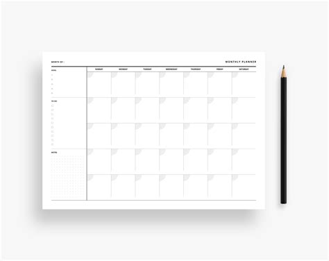 Download Printable Minimal monthly calendar PDF