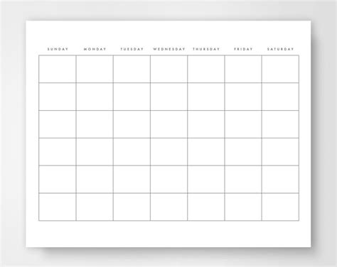 Modern Neutral Minimalist Calendar for Any Year Printable Etsy