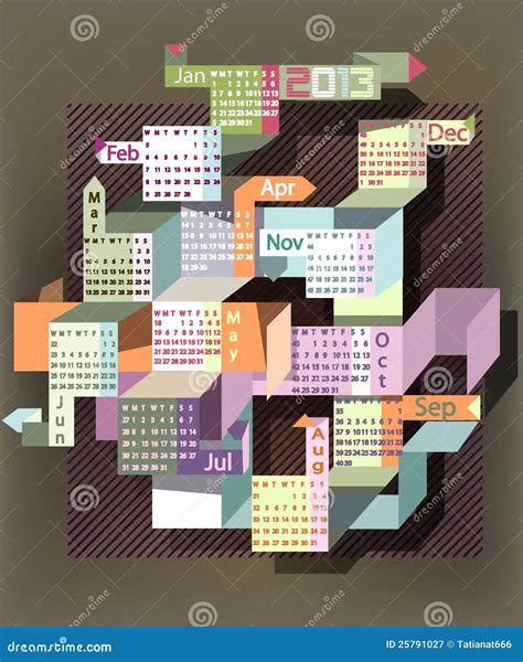 DIY Calendar Template 2018 Part 3of3 in Minimalistic Style with Abstract Black and White Shapes