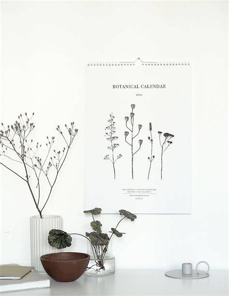 Botanical calendar 2016 Calendar gift tag, Botanical, Beautiful calendar