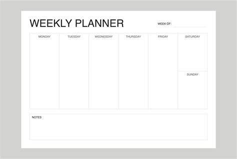 Minimalistic weekly agenda Weekly planner desk Mimimalistic Etsy