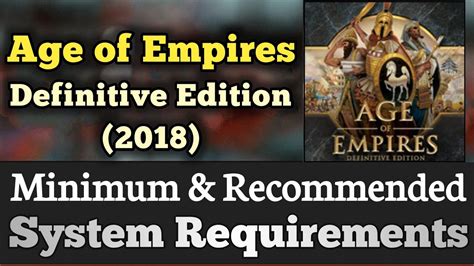 Minimum System Requirements for AOE IV: Definitive Edition