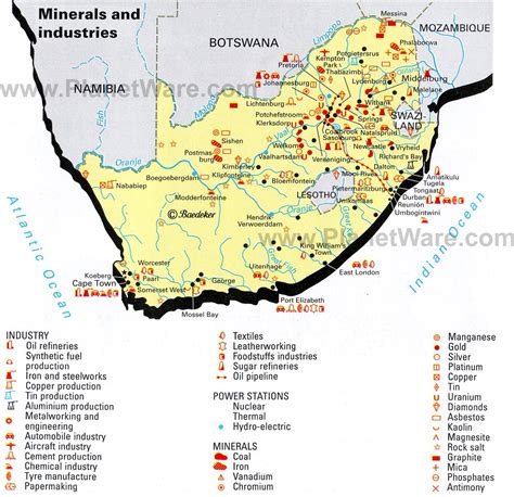 Map showing the distribution of coal mines in South Africa.Active mines