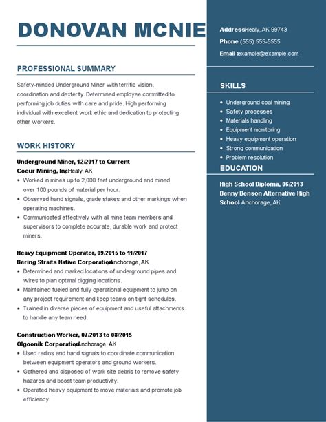 Mining Resume Examples Australia