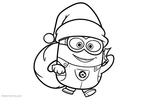 Minion Christmas Coloring Pages