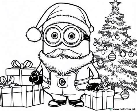 Minions Christmas Coloring Pages