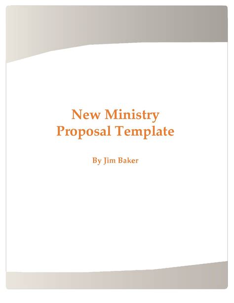 Ministry Proposal Template