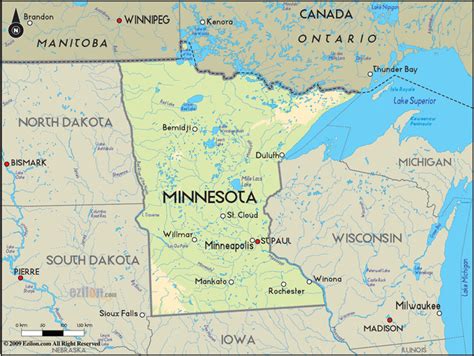 Minnesota Canada Border Map
