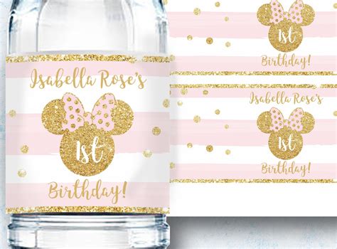 Minnie+Mouse+Water+Bottle+Labels+Template in 2020 Minnie mouse baby