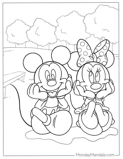 Minnie And Mickey Mouse Printable Coloring Pages