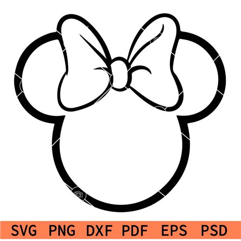55+ Minnie Ears Outline Svg, Mickey Ears Logo Outline