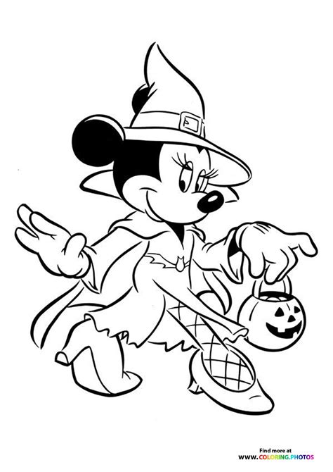 Minnie Halloween Coloring Pages