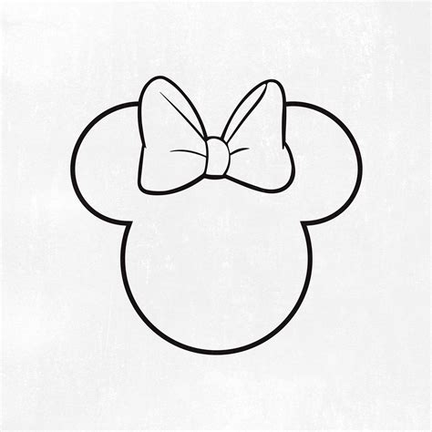 Catch the Whimsy and Playfulness of Minnie with Head Outline SVG - Perfect for Disney Aficionados!