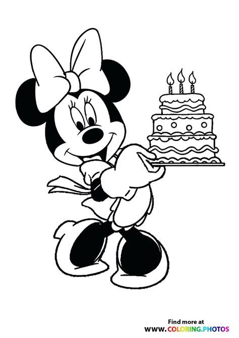 Minnie Mouse Birthday Coloring Pages