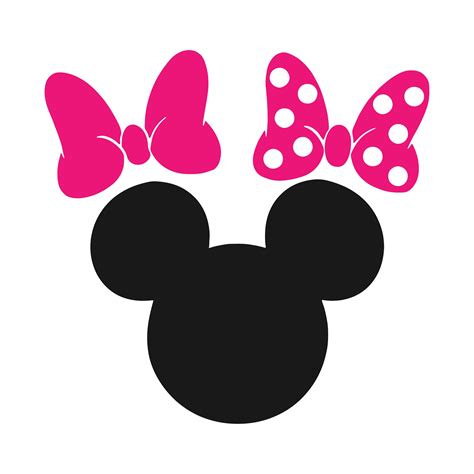 Delight Your Inner Child with Cheerful Minnie Mouse Head with Bow SVG design