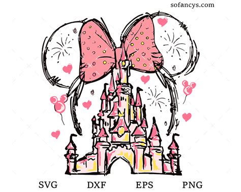 Magical Memories Await with Minnie Mouse Head and Castle SVG!