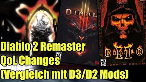 Minor changes to mods from Diablo 2 to the remaster