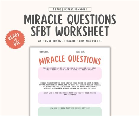Miracle Question Therapy Worksheet
