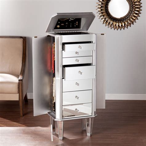House of Hampton Belgium Mirrored Jewelry Armoire & Reviews Wayfair