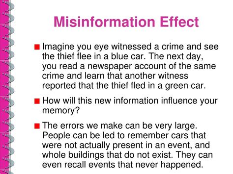 The Perils of Memory Distortion: Demystifying the Misinformation Effect in Psychology