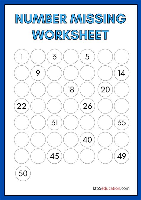 Missing Number Worksheets 110