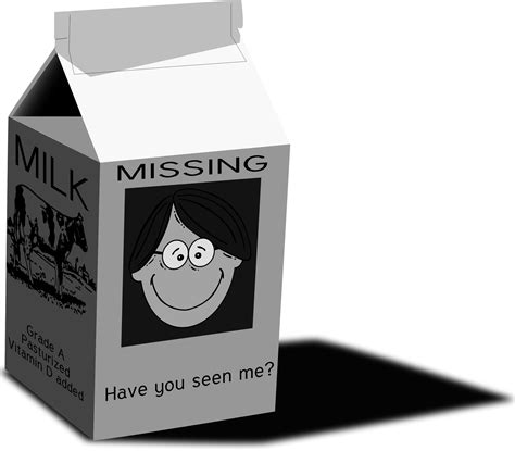 Missing Person Template Milk Carton