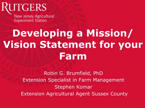Mission And Vision Of A Farm Business