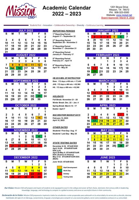 Mission Cisd Calendar