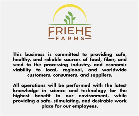 Mission Statement For Farming Business