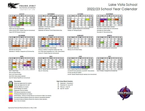 Mission Vista Academy Calendar