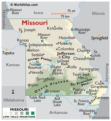 Missouri On The Map Of Usa