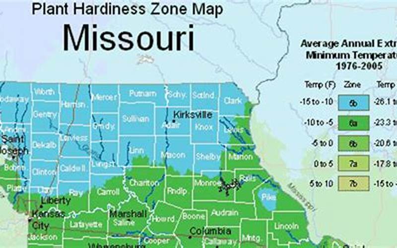 Missouri State Map With Planting Zones