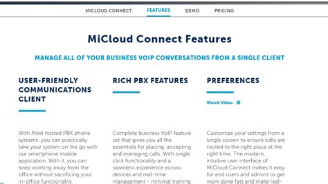 Mitel MiCloud Connect: Features