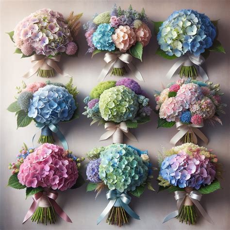 Mixed-Color Hydrangea Bouquets