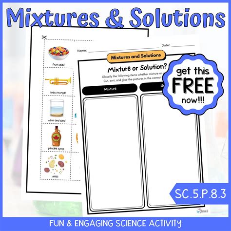 Mixtures and Solutions Activities, Notebook, Worksheets | Activities