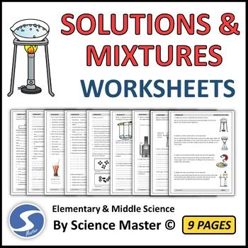 Mixtures and Solutions Worksheets by Science Master | TpT