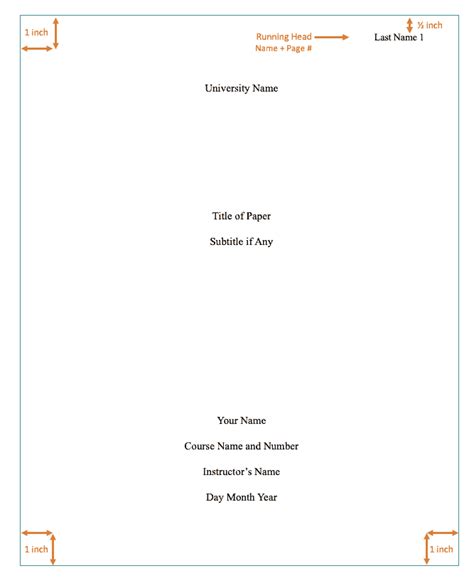 Mla Format Title Page Template