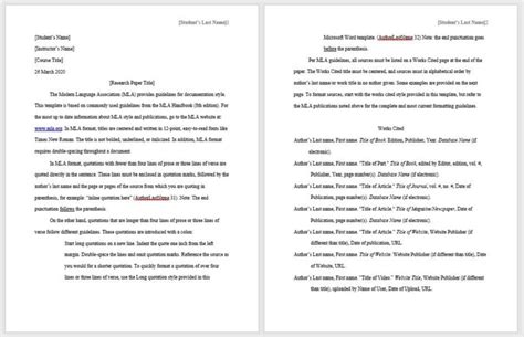 Mla Format Word Document Template