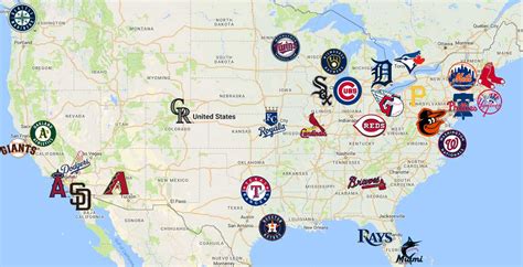 Major League Baseball Teams Usa Map Headline News 296ecs