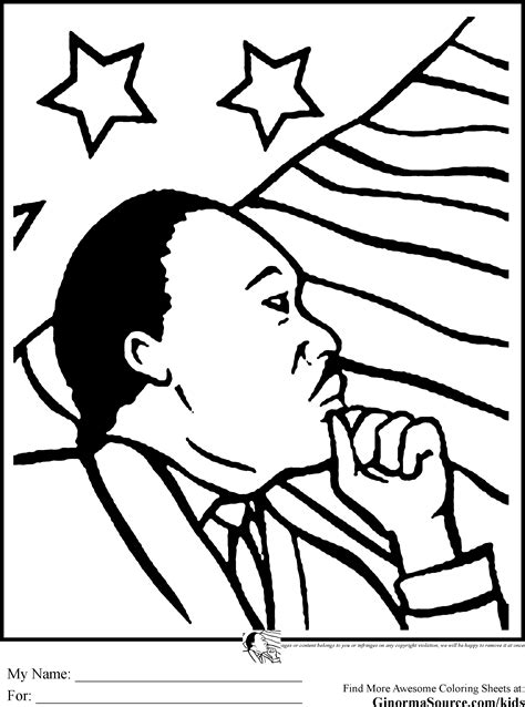Mlk Day Coloring Pages Free Printable