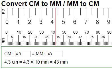 Mm To Cm Converter Chart