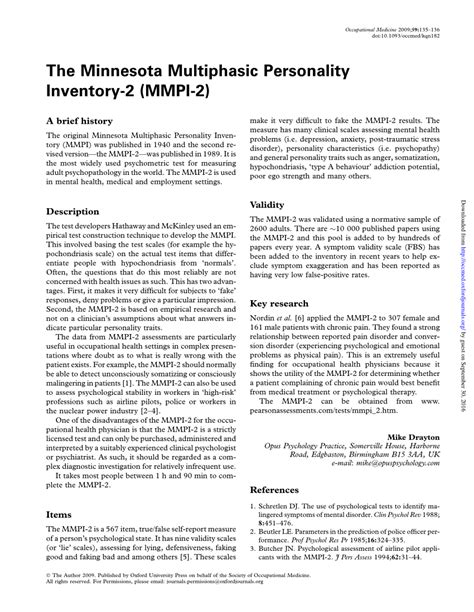 Mmpi-2 Free