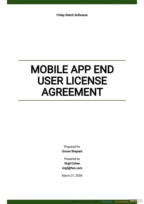 Mobile App License Agreement Template