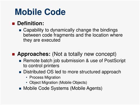 Mobile Code Definition