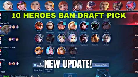 Tampilan Draft Pick 5 Ban